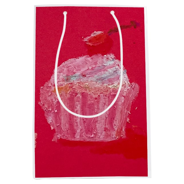 Sacola Para Presentes Média Cupcake with strawberry Frosting (Frente)