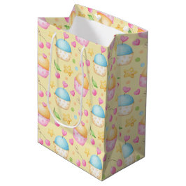 Sacola Para Presentes Média Cupcakes DE DIA DE OS NAMORADOS PINK E AMARELO