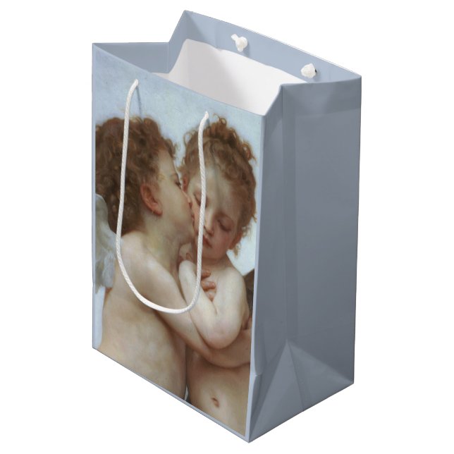 Sacola Para Presentes Média Cupid and Psyche as children - William Bouguereau (Frente inclinada)