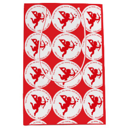 SACOLA PARA PRESENTES MÉDIA CUPID RED LOVE VALENTINE`S DAY