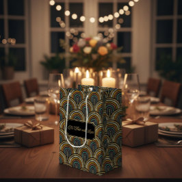 Sacola Para Presentes Média Custom Art Deco Embroidered-Style Paper Bag 