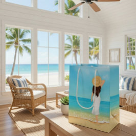 Sacola Para Presentes Média Custom Beach House Welcome Gift Bag