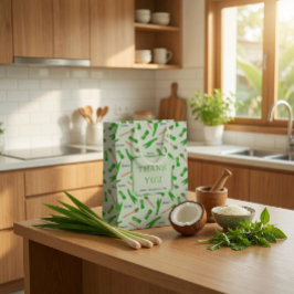 Sacola Para Presentes Média Custom Pandan Leaf Pattern Paper Bag