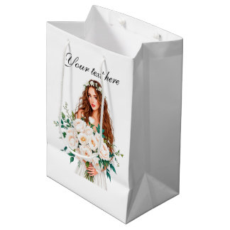 Sacola Para Presentes Média Cute Bridal Shower customizable