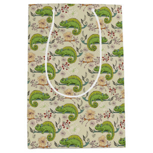 Sacola Para Presentes Média Cute Chameleon Lizard