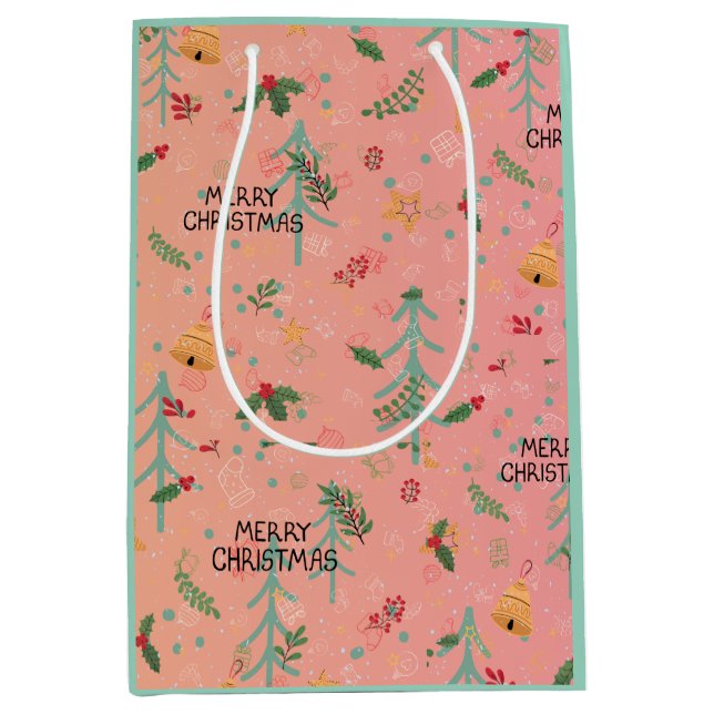 Sacola Para Presentes Média  Cute Christmas Gift Bag (Frente)