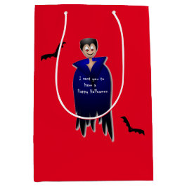 Sacola Para Presentes Média Cute Dracula Halloween