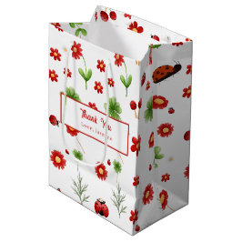 Sacola Para Presentes Média Cute Garden little ladybug baby shower