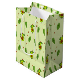 Sacola Para Presentes Média Cute kawaii avocado em verde
