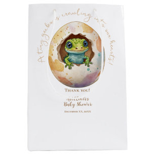 Sacola Para Presentes Média Cute Kawaii Gecko Lizard Chá de fraldas de Ovo