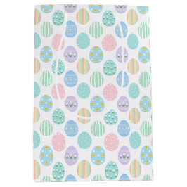 Sacola Para Presentes Média Cute Pastel Easter Eggs Pattern 