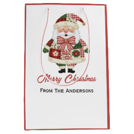 Sacola Para Presentes Média Cute Personalized Santa Christmas Holiday