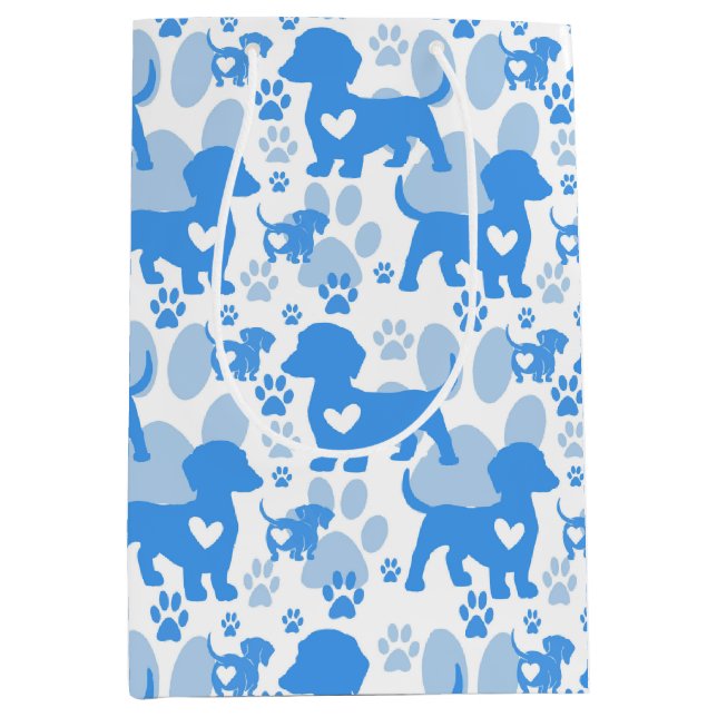 Sacola Para Presentes Média Dachshund Love Dog Gift Bag (Frente)