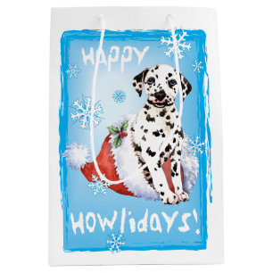 Sacola Para Presentes Média Dalmatian feliz de Howlidays
