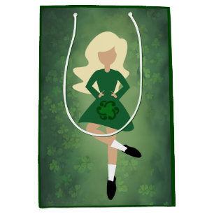 Sacola Para Presentes Média Dançarino Irlandês com Cabelo Louro Dança de Ves
