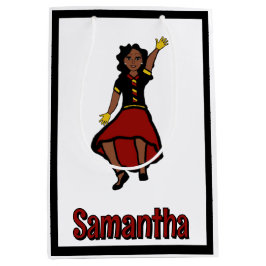 Sacola Para Presentes Média Dançarino Negra Negra Vermelha #1