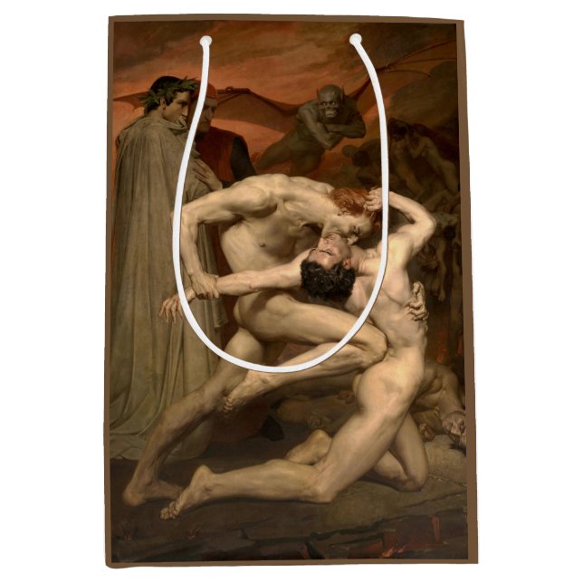 Sacola Para Presentes Média Dante e Virgil no Inferno (por Bouguereau) (Frente)