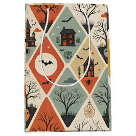 Sacola Para Presentes Média Dark ghost pattern