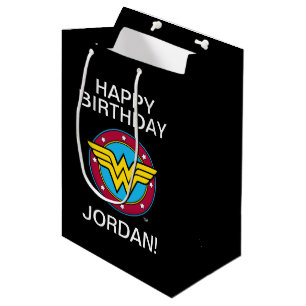 Sacola Para Presentes Média DC Comics Wonder Woman Circle & Stars Logo