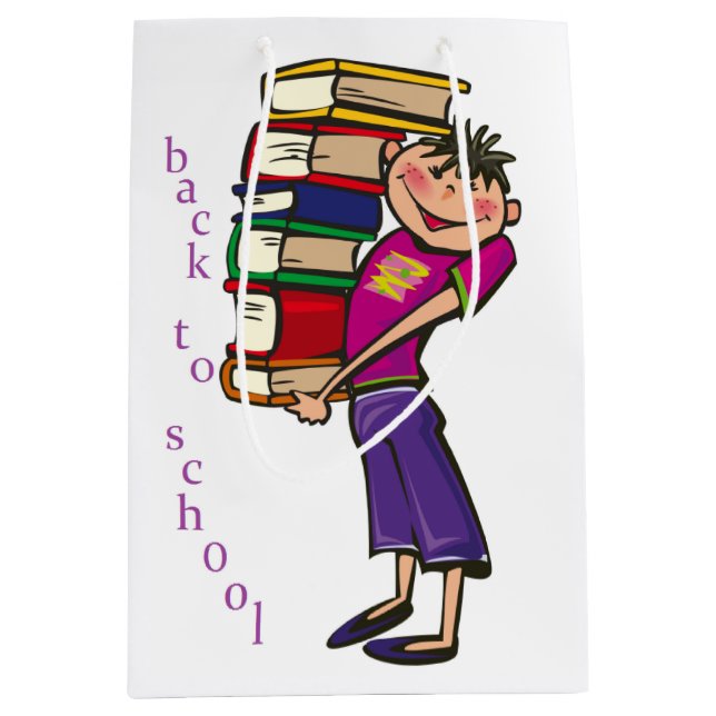 SACOLA PARA PRESENTES MÉDIA DE VOLTA À ESCOLA (Frente)