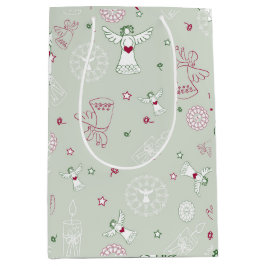 Sacola Para Presentes Média Decoração de Natal, Colorido, padrão contínuo,