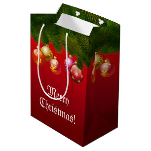Sacola Para Presentes Média Decorações coloridas do Natal