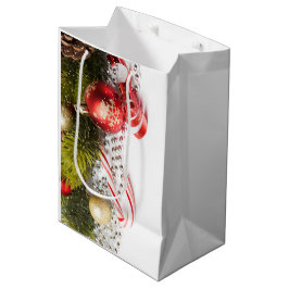 Sacola Para Presentes Média Decorações De Natal Verdes E Vermelhos