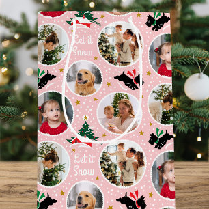 Sacola Para Presentes Média Deixe-o nevar, Scottie Dog Divertido Foto Personal