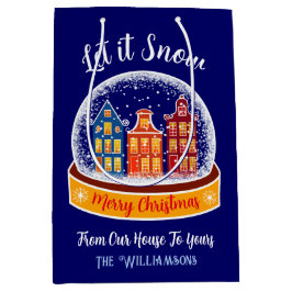 Sacola Para Presentes Média Deixe-o nevar Snowglobe Amsterdam Village