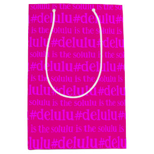 Sacola Para Presentes Média #Delulu é a magenta rosa-quente Solulu