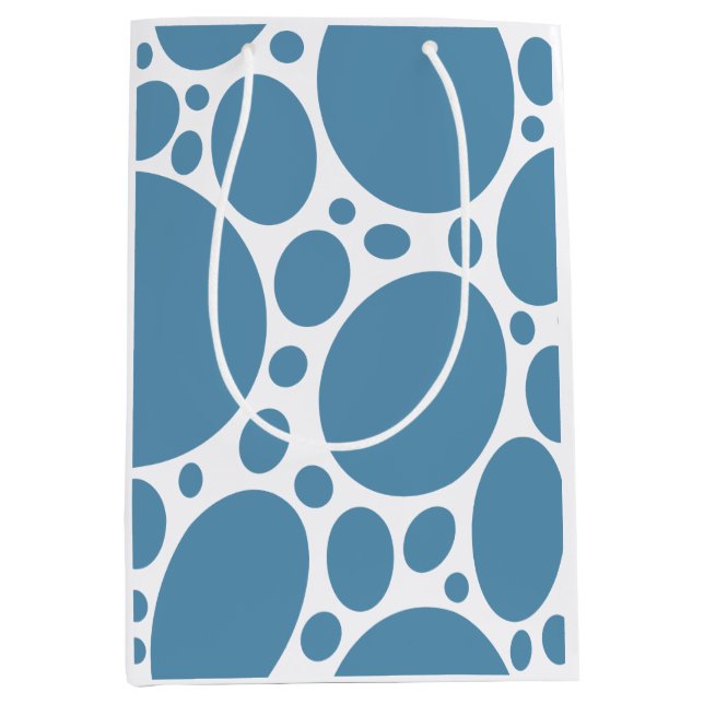 Sacola Para Presentes Média Denim Bule Bubbles (Frente)