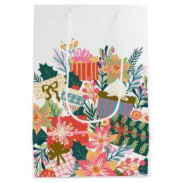 Sacola Para Presentes Média desejos coloridos brilhantes | férias de natal