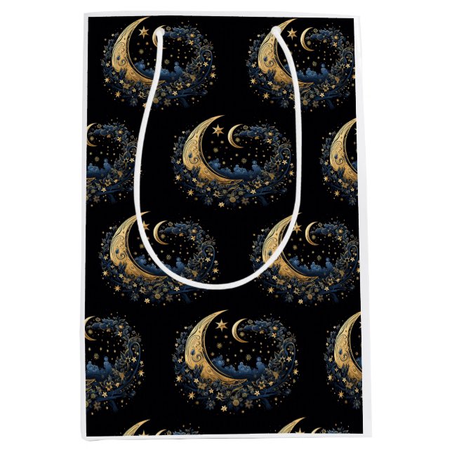 Sacola Para Presentes Média desejos e luas (Frente)