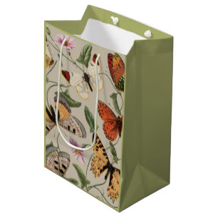 Sacola Para Presentes Média Desenho de Coleção de Natureza da Mama da Borbolet