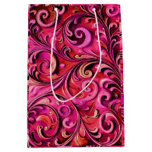 Desenho floral Art Nouveau Rosa Enferrujada