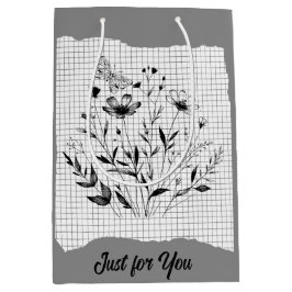 Sacola Para Presentes Média Desenhos do Jardim da Borboleta