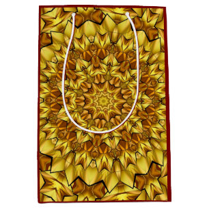 Sacola Para Presentes Média Design abstrato antigo do ouro Mandala - 63495