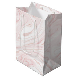 Sacola Para Presentes Média Design abstrato cor-de-rosa-rosa-claro