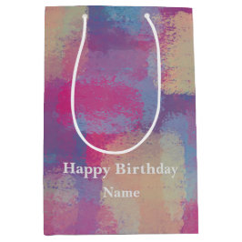 Sacola Para Presentes Média Design abstrato de patch do Pastel