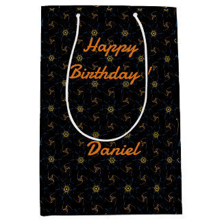 Sacola Para Presentes Média Design abstrato preto