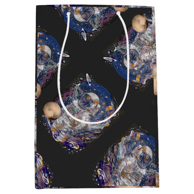 Sacola Para Presentes Média Design astronauta