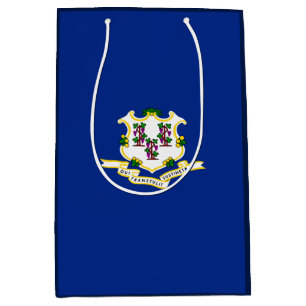 Sacola Para Presentes Média Design da bandeira do estado de Connecticut