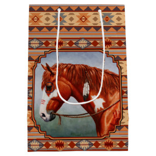 Sacola Para Presentes Média Design de Chestnut Pinto Horse Sudoeste da Índia