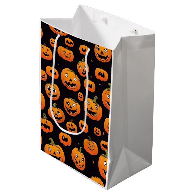 Sacola Para Presentes Média design de decoração de halloween (Frente inclinada)