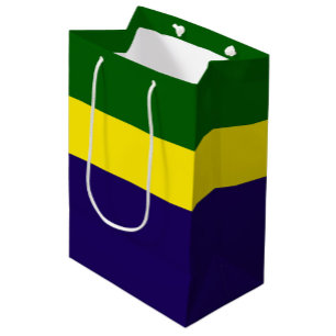 Sacola Para Presentes Média Design de Estilo de Bloco de Cor Azul Verde