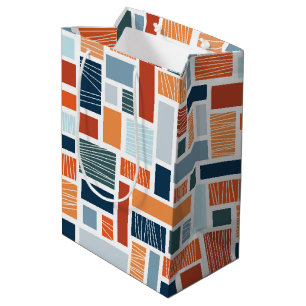 Sacola Para Presentes Média Design de estilo de Meio século geométrico colorid