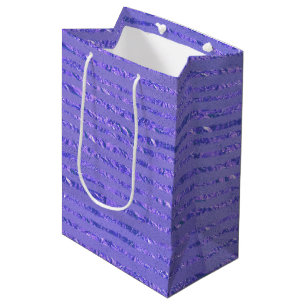Sacola Para Presentes Média Design de Fita com Glitter Roxo Saco de Presente M