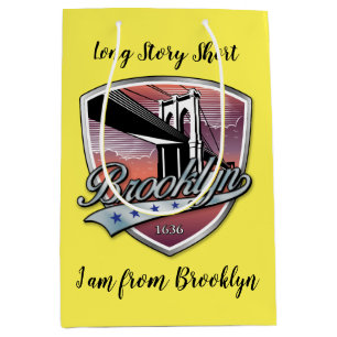 Sacola Para Presentes Média Design de Logo do Brooklyn