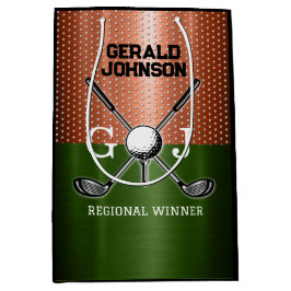 Sacola Para Presentes Média Design de monograma de golfe legal