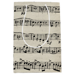 Sacola Para Presentes Média Design de Música de Folha
